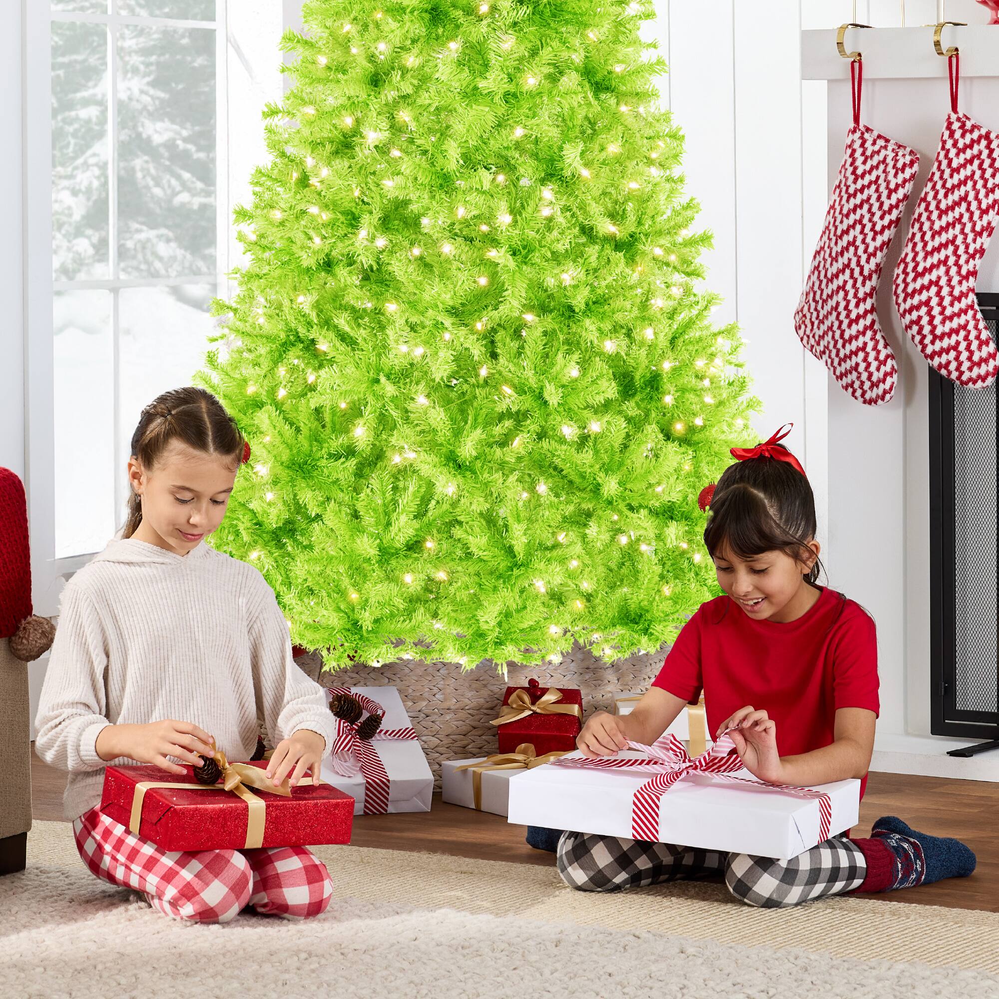Alt View 4. Best Choice Products - Best Choice Products 6ft Pre-Lit Lime Green Christmas Tree, Artificial Holiday Decoration w/ 250 Lights - Lime Green.