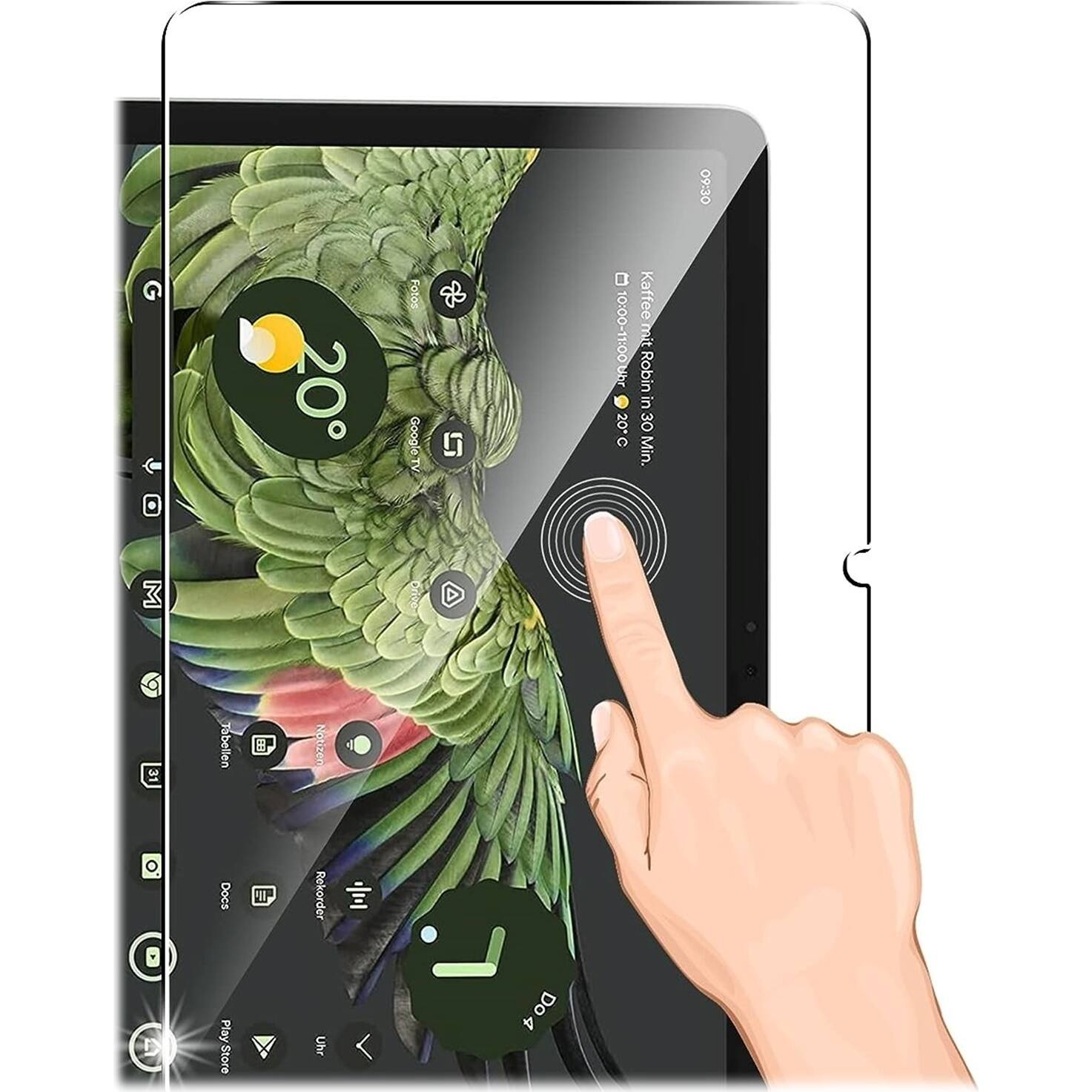 Alt View 12. SaharaCase - ZeroDamage Ultra Strong Tempered Glass Screen Protector for Google Pixel Tablet - Clear.