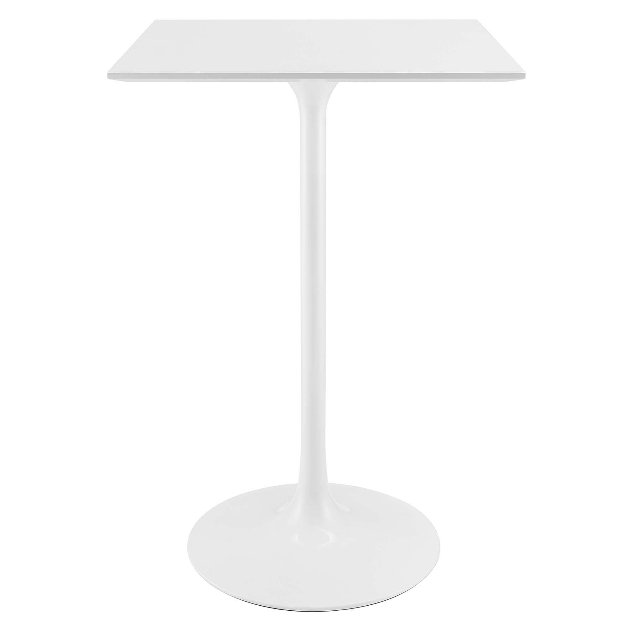 Angle. Modway - Lippa Square Wood Bar Table - White.