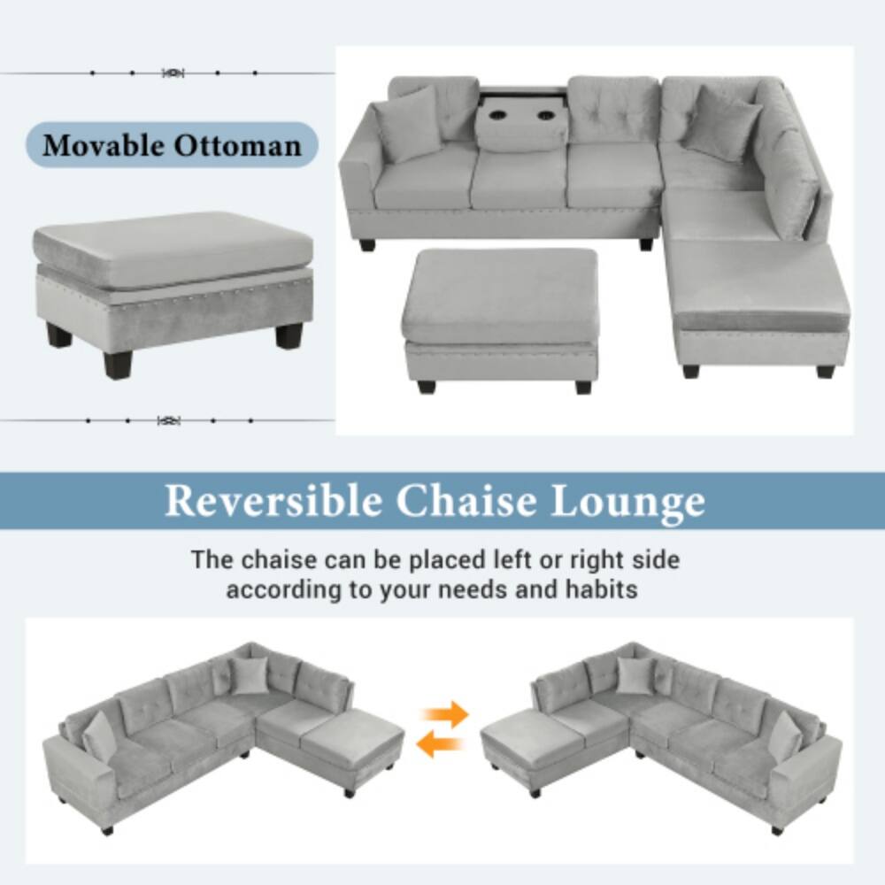 Movable Ottoman Reversible Chaise Lounge

The chaise can be placed left or right side according to your needs and habits.