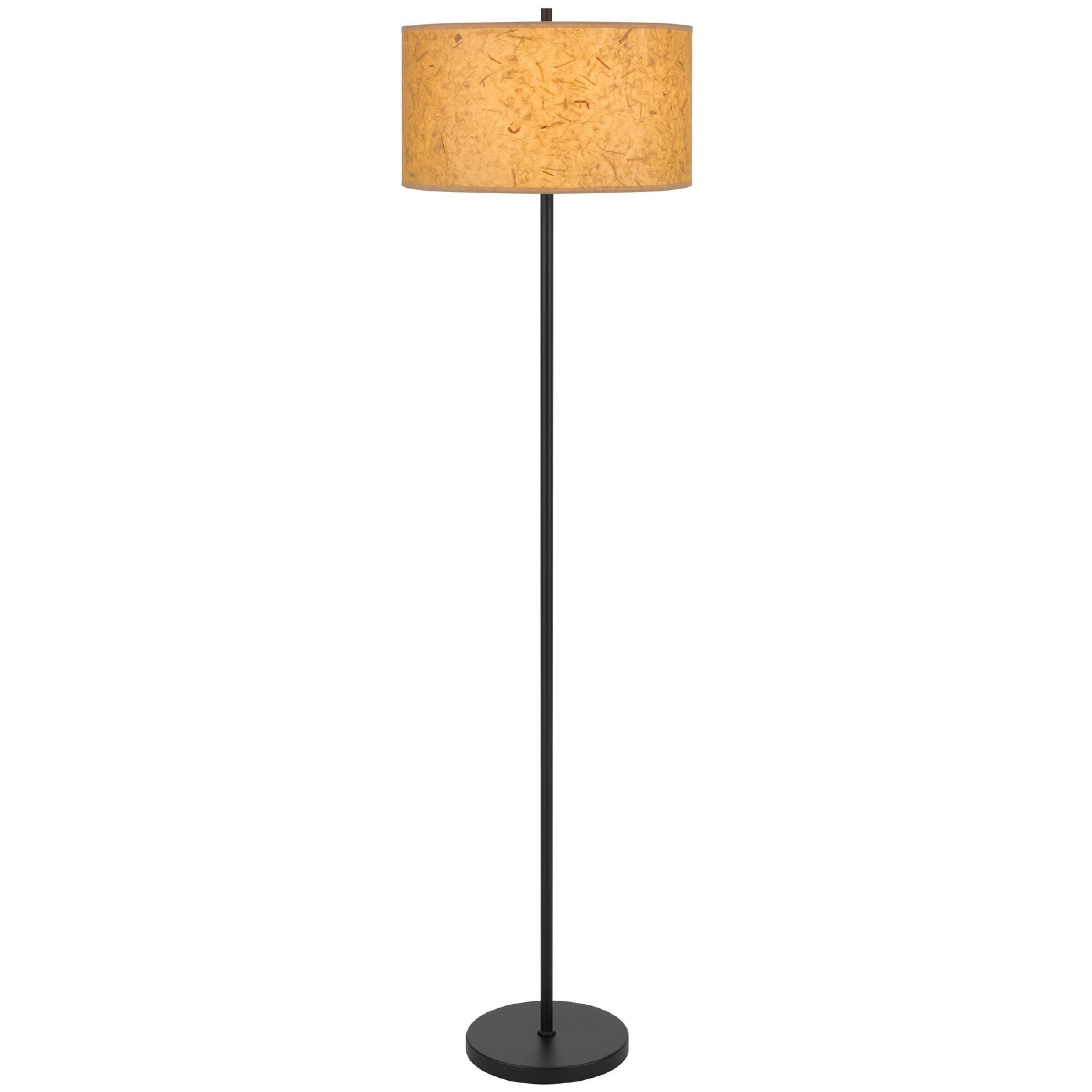 Angle. Manhattan Lane - Avira 61 Inch Floor Lamp, Speckled Hardback Kraft Paper Shade, Metal.