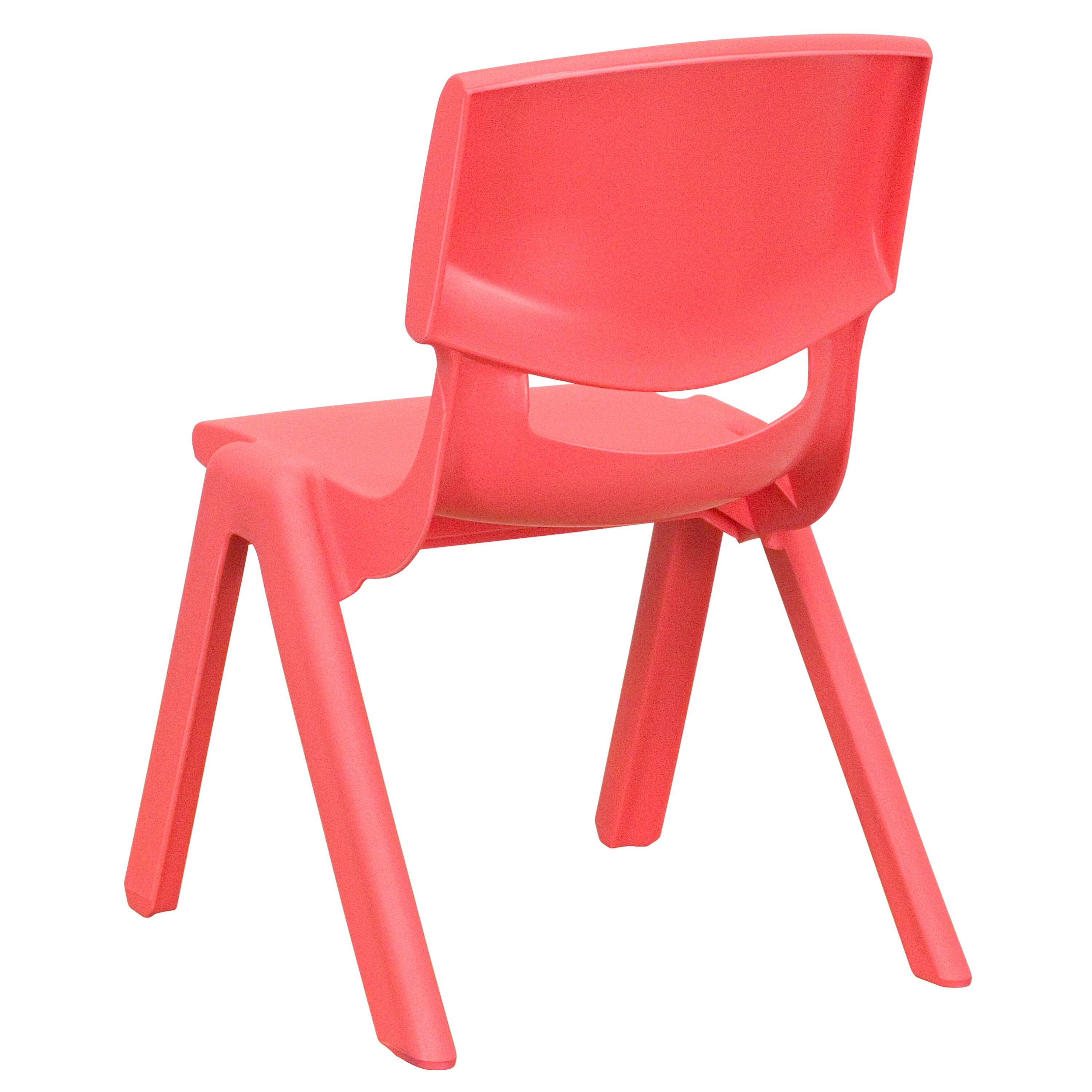 Alt View 8. Emma + Oliver - 2 Pack Plastic Stackable School Chair with 10.5"H Seat, Preschool Chair - Red.