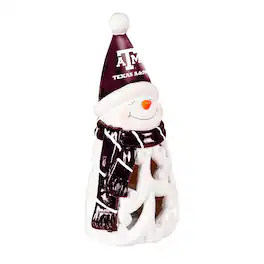 Evergreen Enterprises - Texas A&M Aggies LED 8" Snowman Lit Garden Statue - Maroon