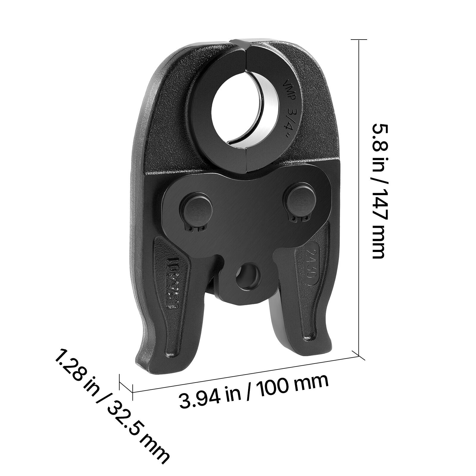 VMP 3/4" 2430  
1.28 in / 32.5 mm  
3.94 in / 100 mm  
5.8 in / 147 mm