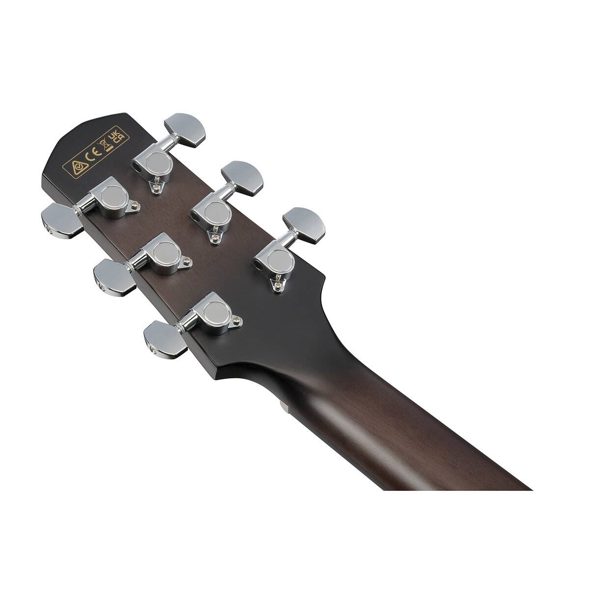 Alt View 8. Ibanez - Ibanez AAD77CE Acoustic Electric Guitar, Transparent Black Sunburst High Gloss.