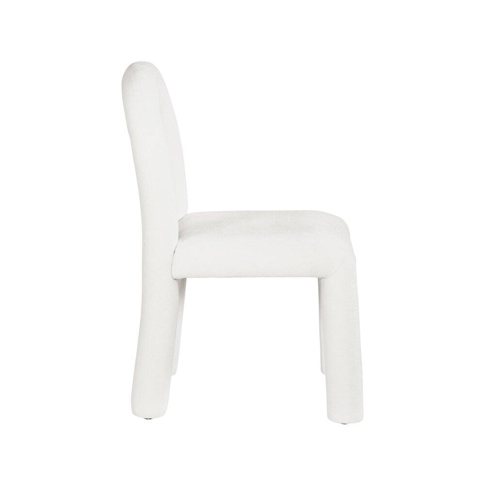 Alt View 3. Meridian Furniture - Amari Cream Chenille Fabric Dining Chair, Set of 2 - Beige.