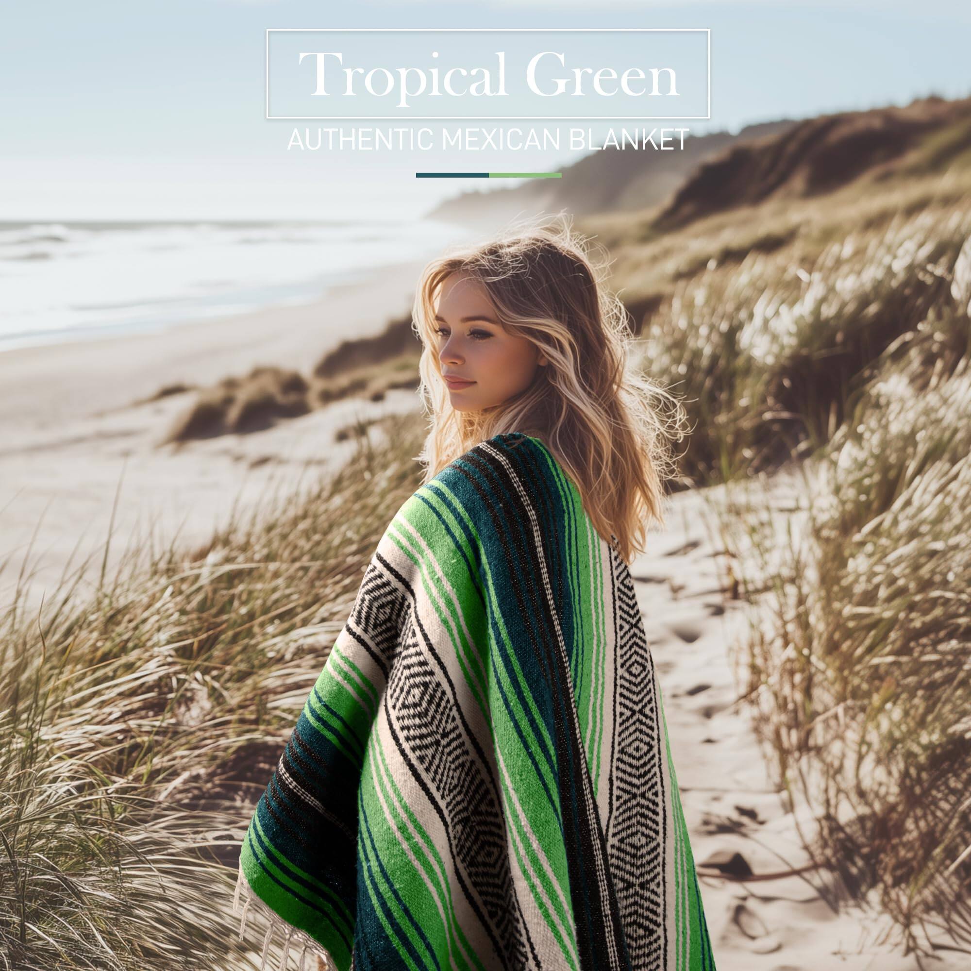 Tropical Green  
AUTHENTIC MEXICAN BLANKET