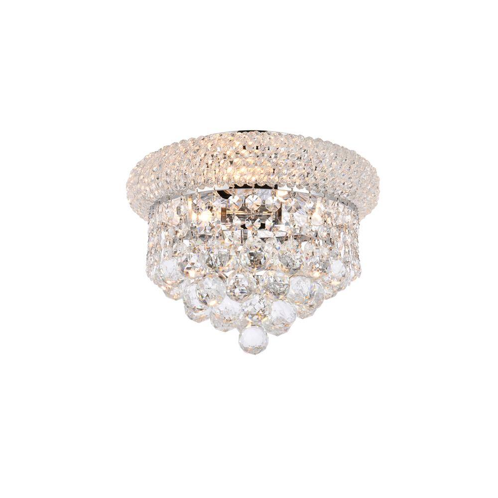 Alt View 1. Elegant Lighting - Primo 3 light Chrome Flush Mount Clear Royal Cut Crystal - Chrome.