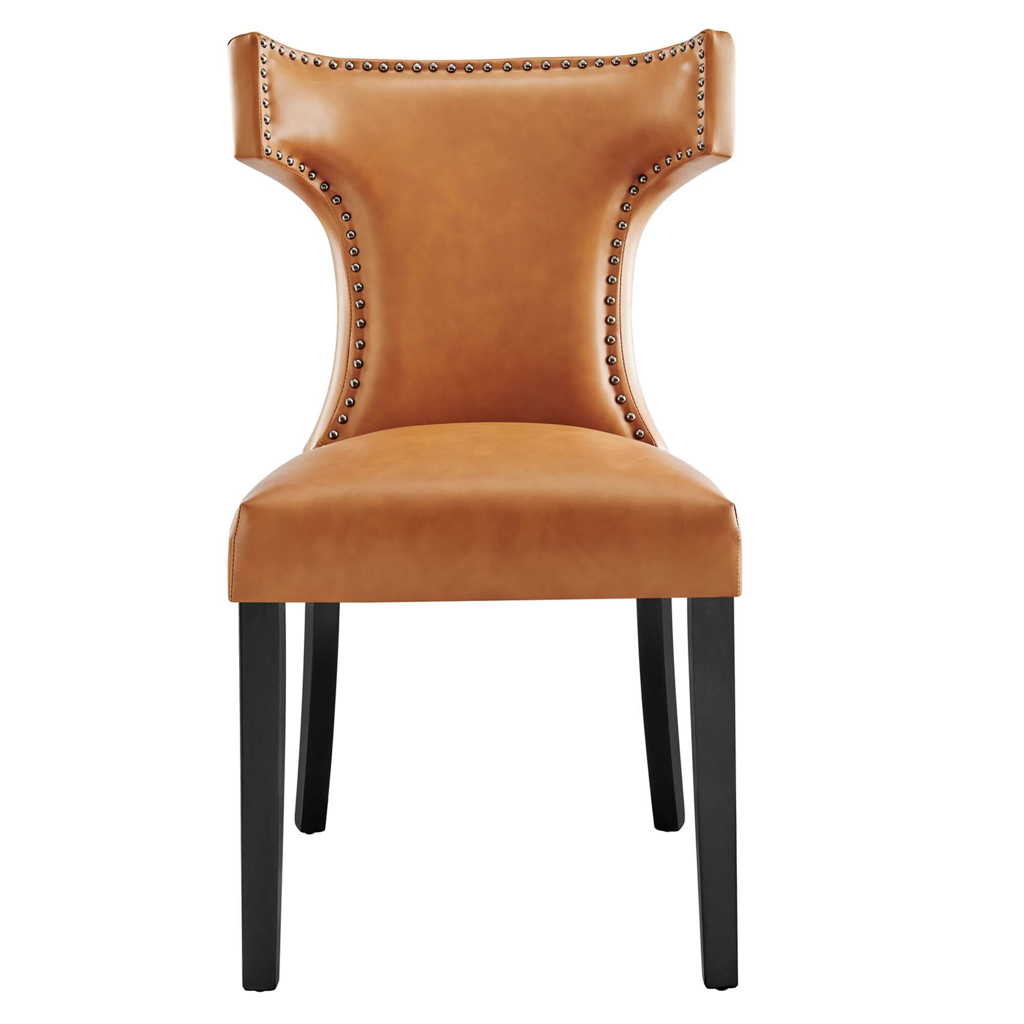 Alt View 2. Modway - Curve Vegan Leather Dining Chair by Modway - Brown.