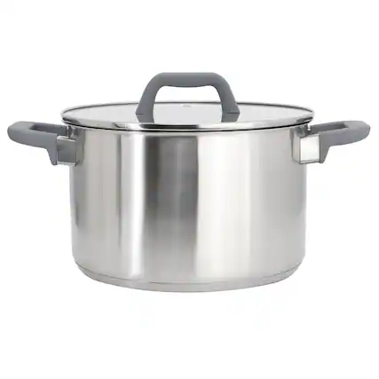 Front. Oster - Oster Beauford 6.5 Quart Brushed Stainless Steel Stock Pot with Lid - Silver.