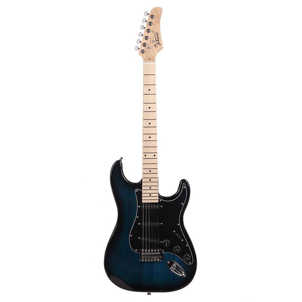 Angle. Winado - 39 Inch Full Size Electric Guitar for Music Lover Beginner  and Accessories Pack Guitar Bag.