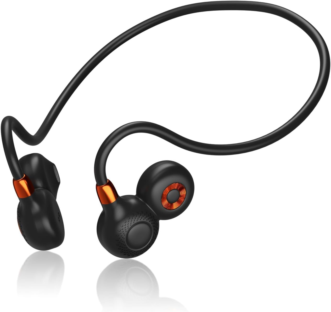 Front. PRIMEPLUS - Open Ear Headphones, Bluetooth 5.3 Wireless Air Conduction Sport Earbuds, IPX6 Sweatproof, 19g Lightweight Earphones - Black.