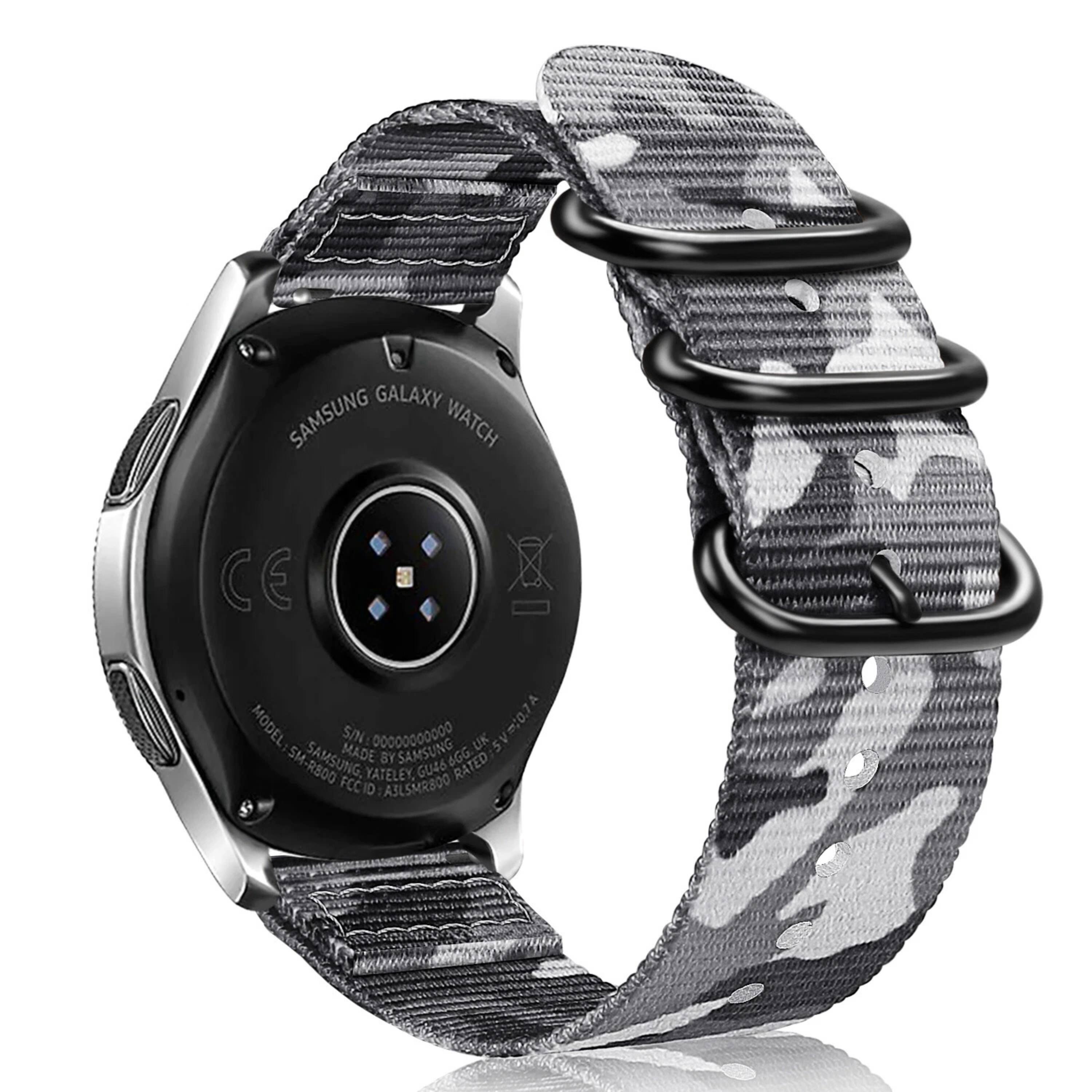 SAMSUNG GALAXY WATCH

MODEL: SM-R800
S/N: 00000000000
MADE BY SAMSUNG UK
YATELEY, GU46 6GG
RATED 5V=0.7A
FCC ID: A3LSMRBO0
CE

SAMSUNG MADE BY SAMSUNG UK
SAMSUNG YATELEY, GU46 6GG
RATED 5V=0.7A
