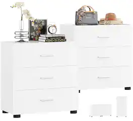 Aheaplus - 2-Piece Stackable Walk-in Closet Drawer System - Large Capacity Storage Organizer for Bedroom, Livingroom - White