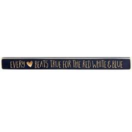 BreeBe - Every Heart Beats True for the Red White & Blue Engraved Block 18" - Multi