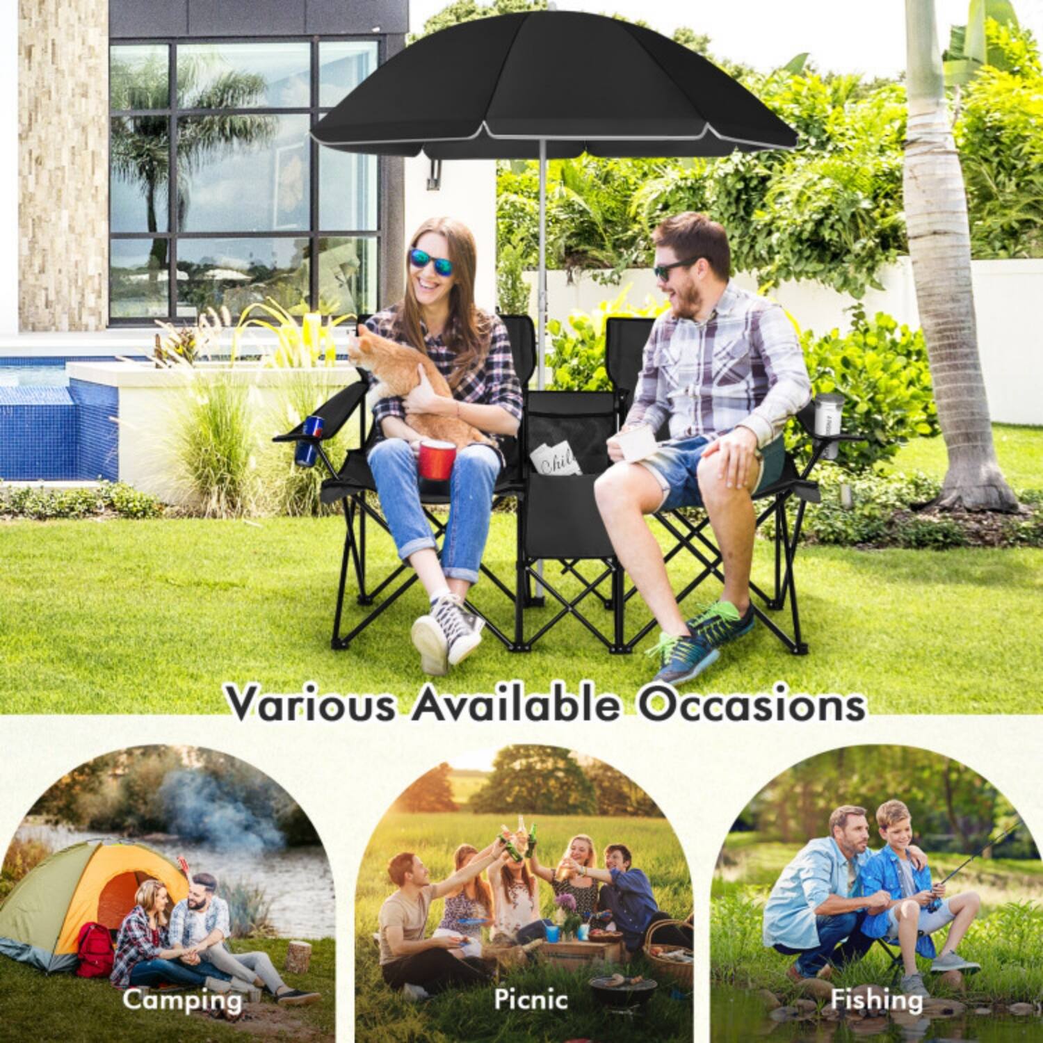 Various Available Occasions

Camping  
Picnic  
Fishing