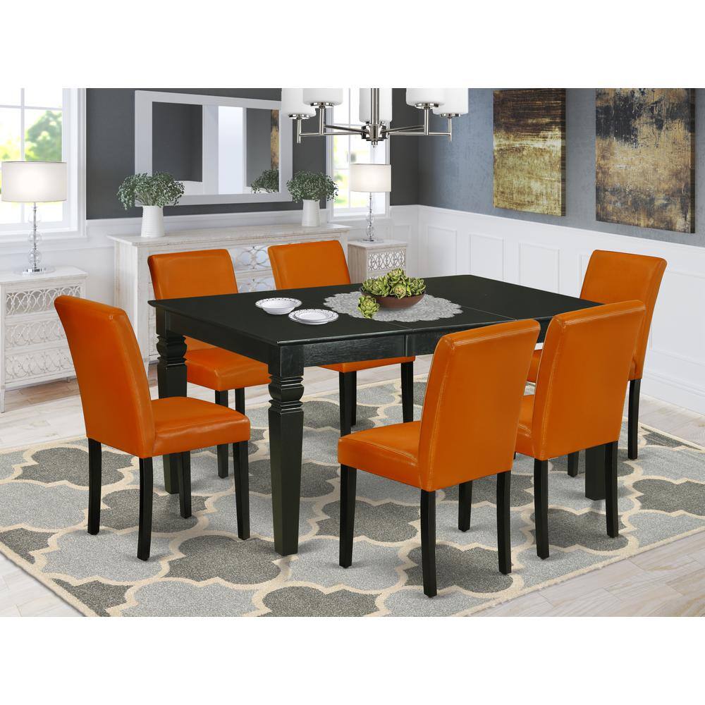 Back. East West Furniture - Dining Room Set Black - Brown.
