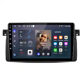 Junsun - 9" 4Core 2+64GB Android15 carplay For BMW 3-series E46 1998-2006 Car Stereo Radio GPS Navi WIFI RDS DSP SWC FM BT - Black