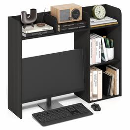 Furinno - BASIC Book Shelf, Desk Shelf, 5-Shelf Desktop Hutch, Desk Organzier, for Office Supplies, Office Desk Accessories - Espresso