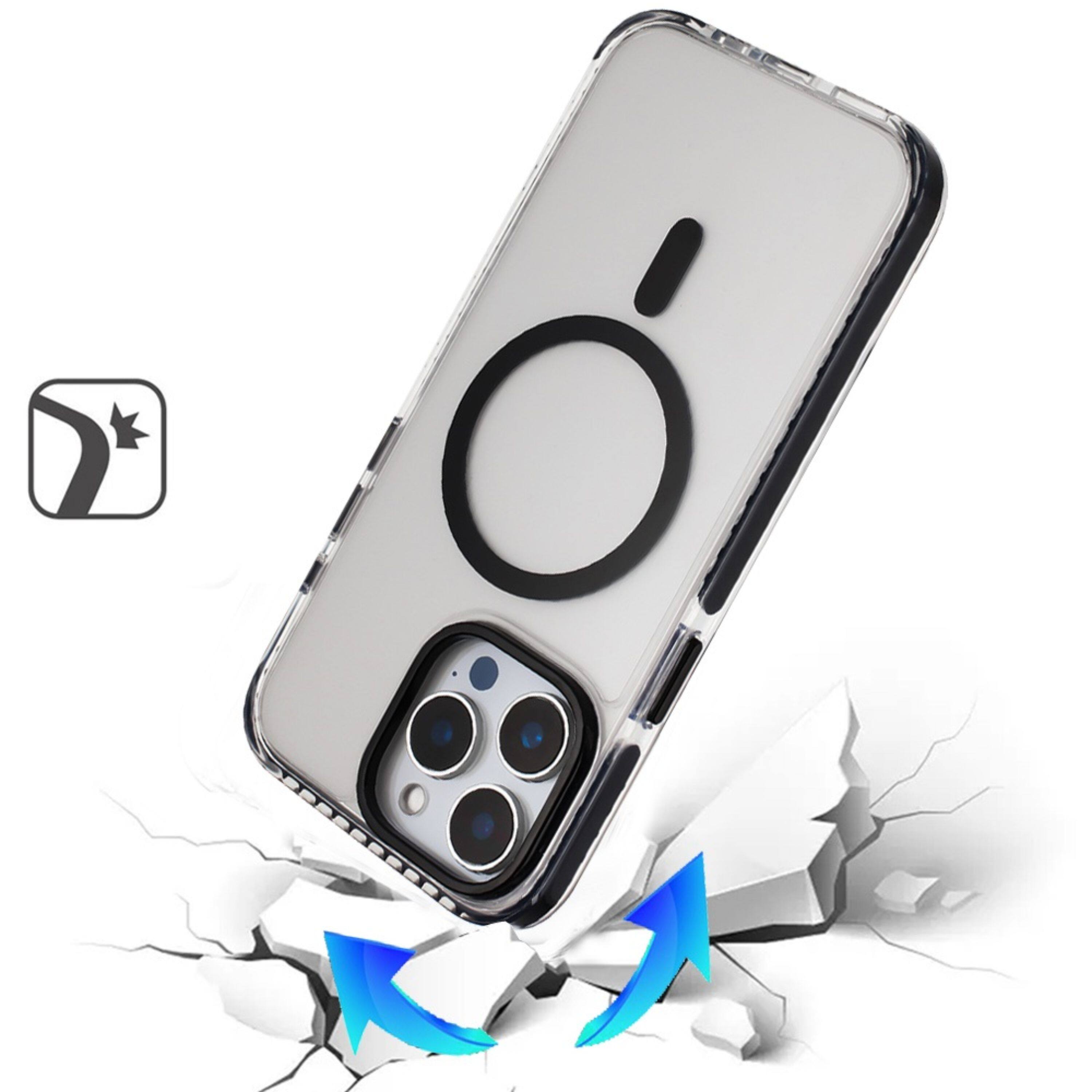 Left. Kitcheniva - Color-Matched Magnetic Case For iPhone 13 Pro Max Black - Black.