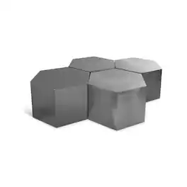 Meridian Furniture - Hexagon Brushed Chrome Coffee Table - Silver