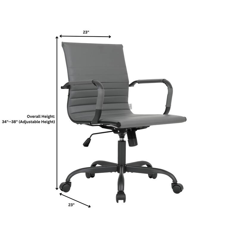 23" Overall Height: 34"--38" (Adjustable Height) 23"