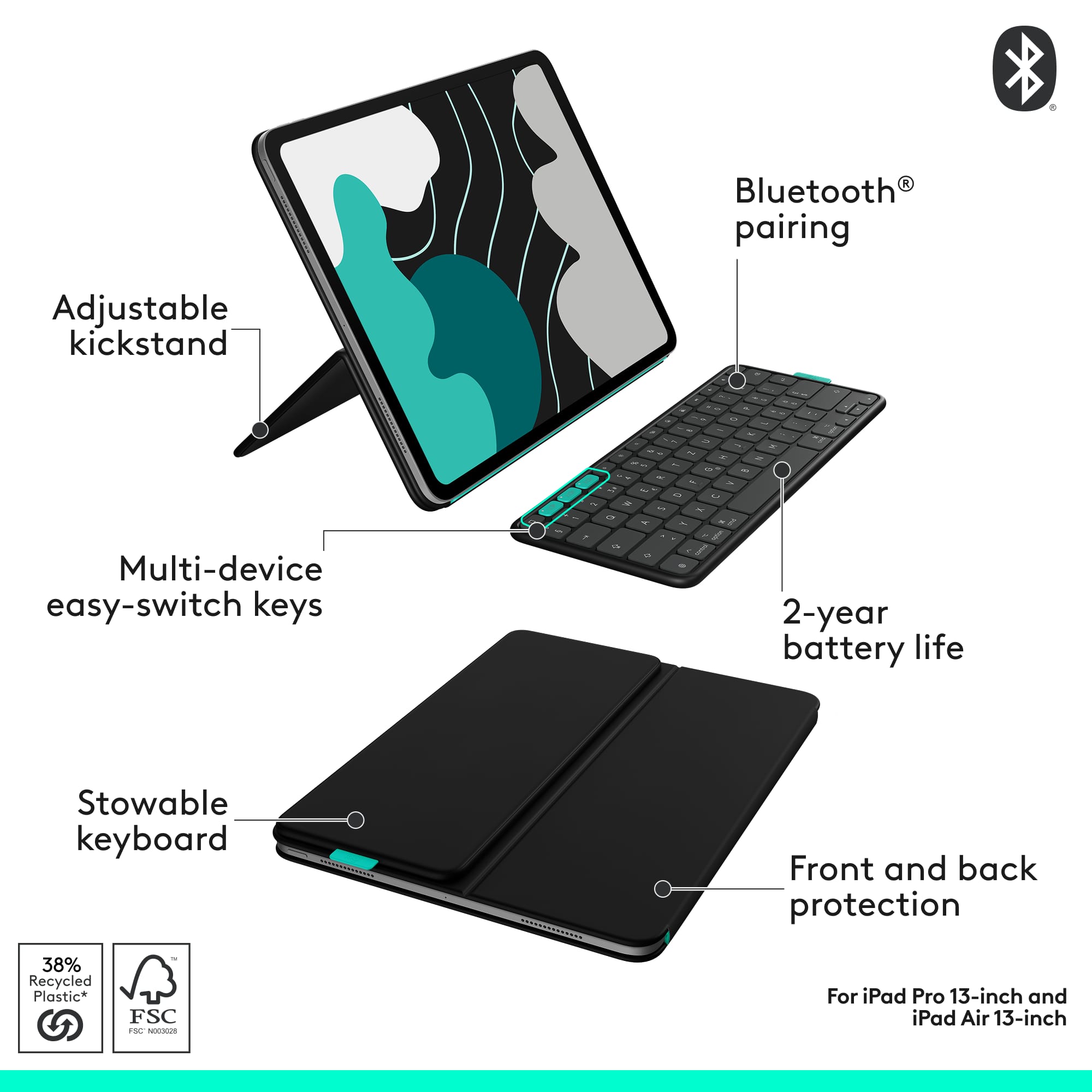Flip Folio ipad pro M4/air M3/2 13インチ Logitech Flip Folio Keyboard Case for iPad Pro 13 inch