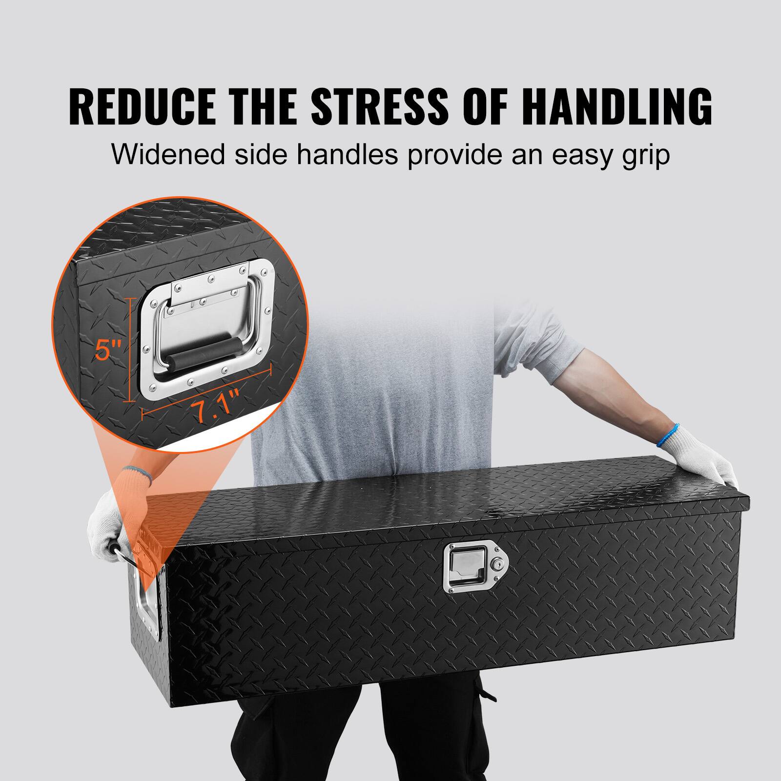 REDUCE THE STRESS OF HANDLING  
Widened side handles provide an easy grip  

5"  
7.1"