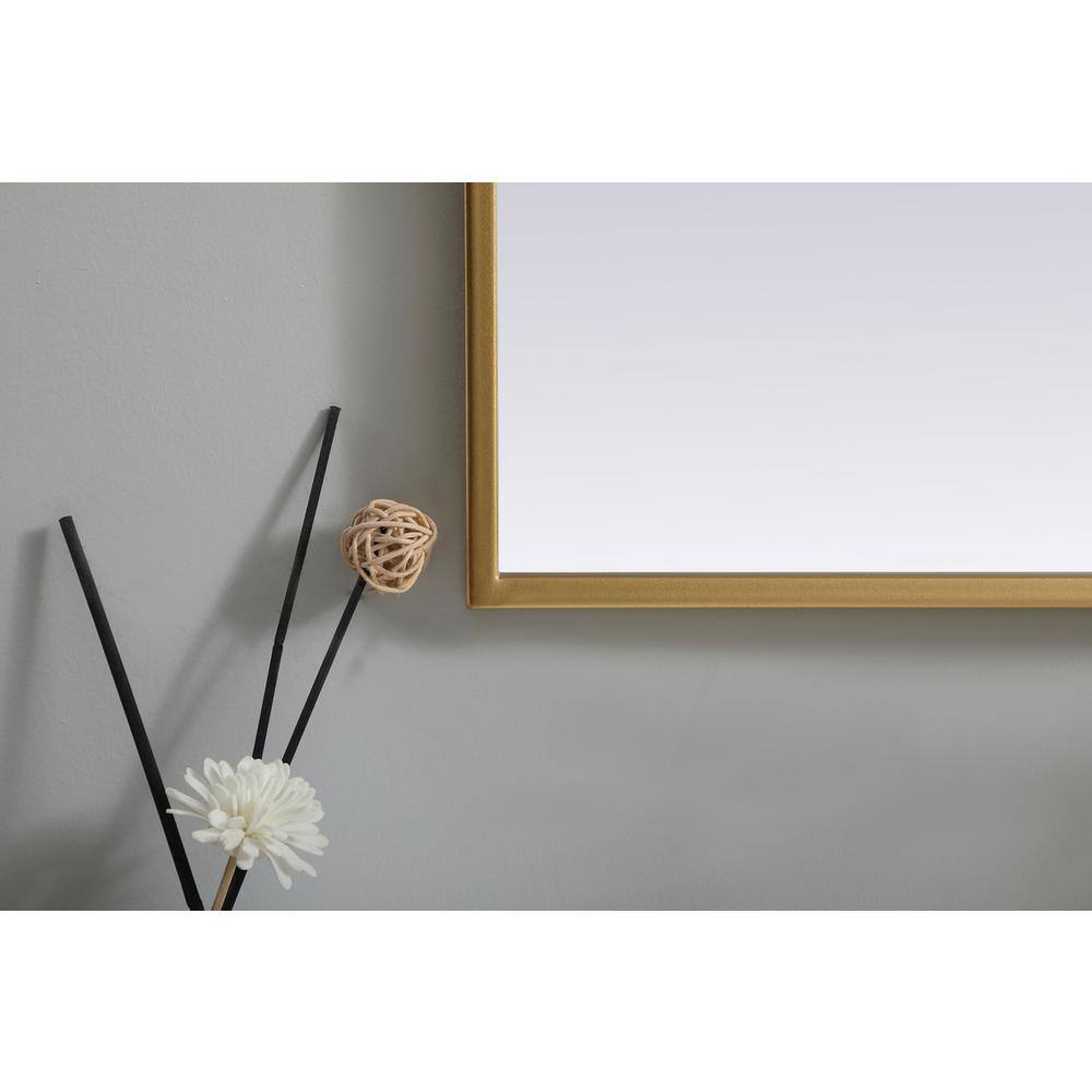 Alt View 1. Elegant Decor - Metal Frame Arch Mirror 27x36 Inch in Brass - Brass.