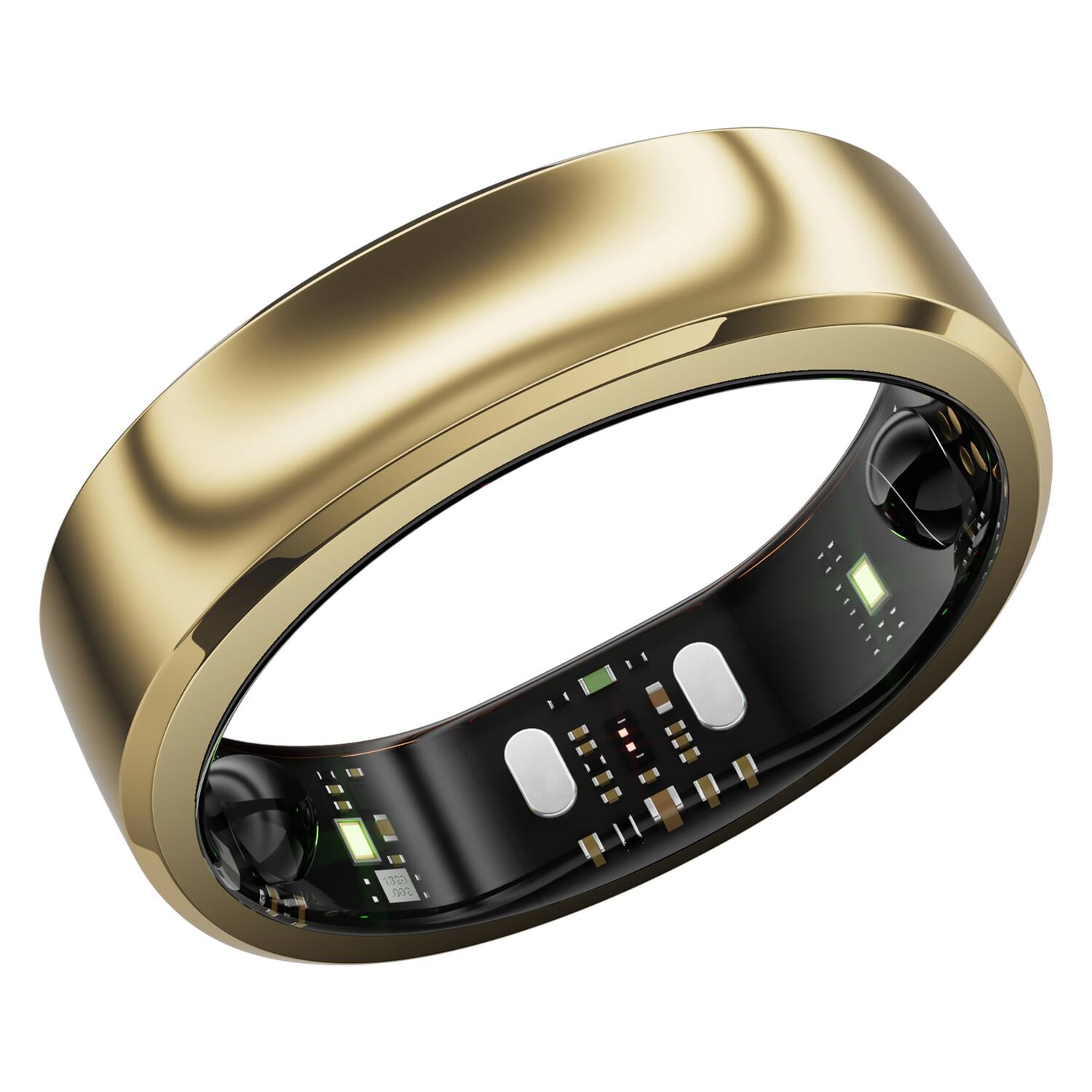Alt View 9. RINGCONN - Gen 3 Smart Ring with Vascular Health Insights, Vibration Alerts, Sleep Apnea Monitoring, Charging Case - Size 12 - Royal Gold.