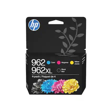 hp
962 Cyan 962XL 4-pack / Paquet de 4
Magenta Black Noir
Yellow Jaune