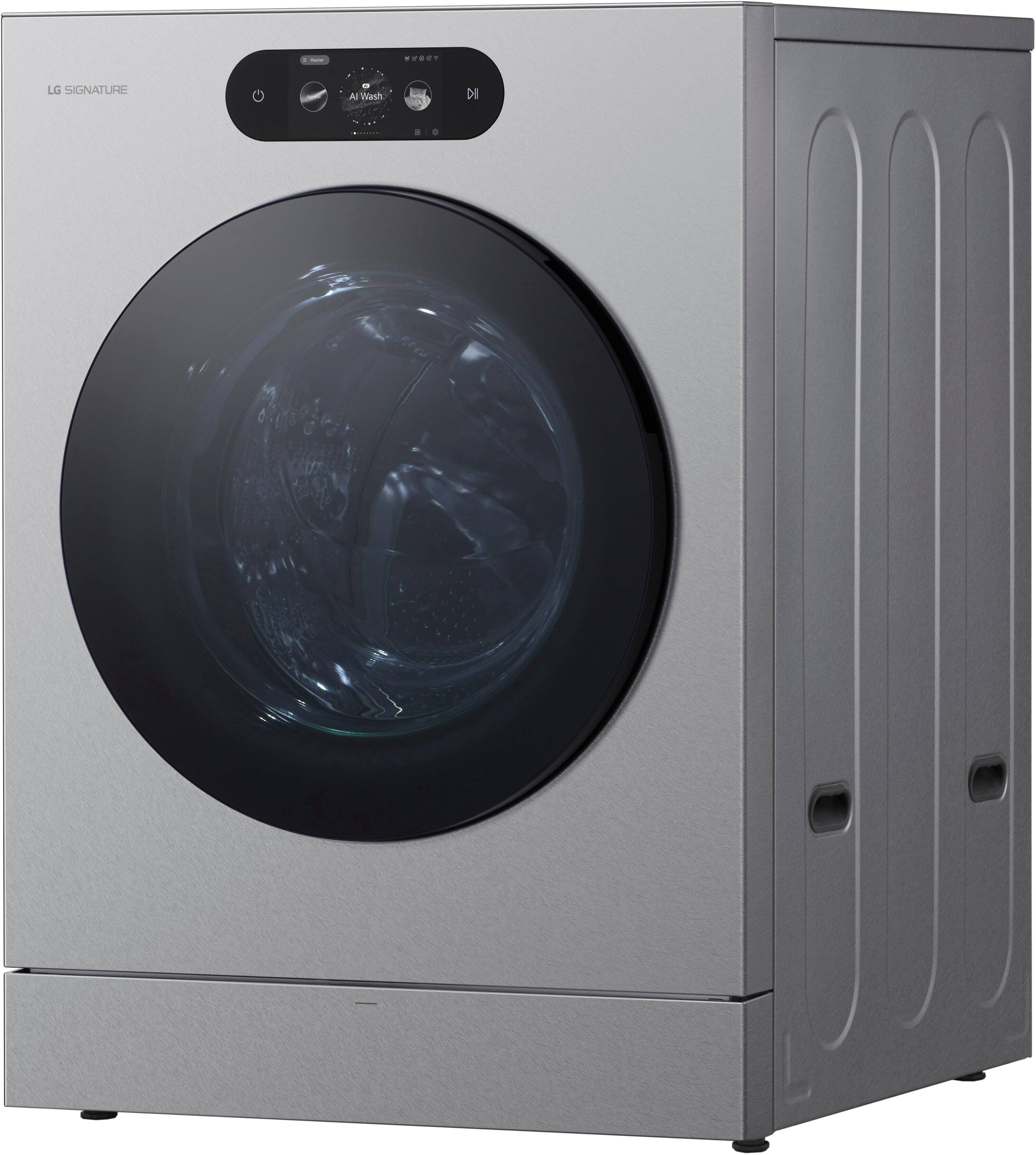 The text on the image reads "LG SIGNATURE Al Wash N Dry."