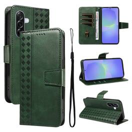 Dteck - For Samsung Galaxy A17 5G Shockproof Leather Folio Kickstand Card Slots Wallet Case with Strap - Darkgreen
