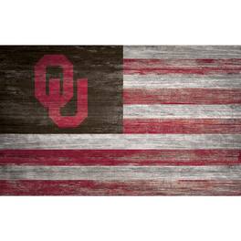 Fan Creations - Oklahoma Sooners 11'' x 19'' Distressed Flag Sign - Multicolor