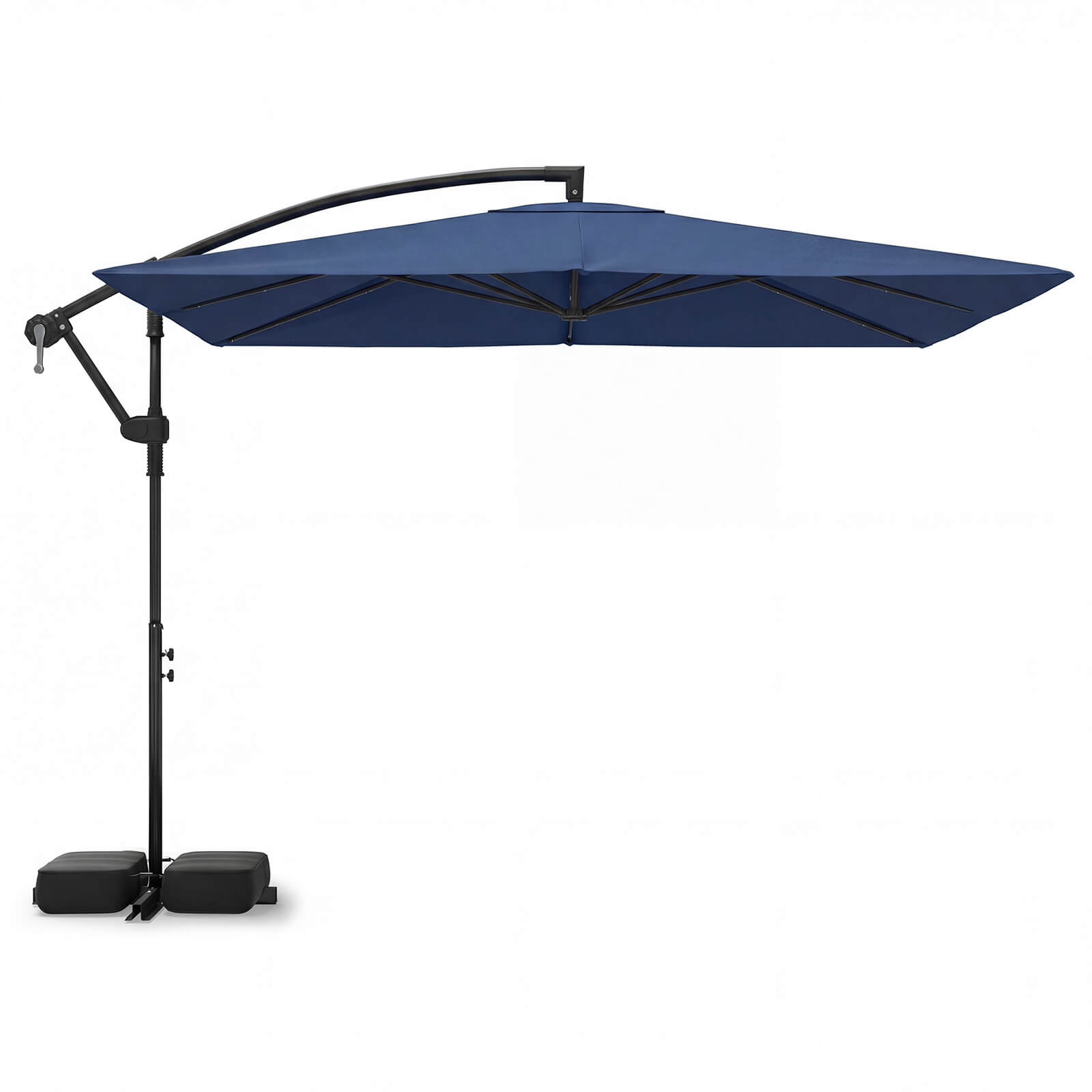 Costway - 8 x 8 FT Solar LED Offset Cantilever Patio Umbrella with 360° Rotation, Crank - Navy price history on PriceWatchPro