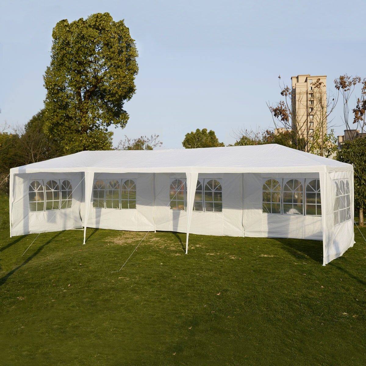 Alt View 7. Costway - Costway 10'x30' Party Wedding Outdoor Patio Tent Canopy Heavy duty Gazebo Pavilion Event - White.