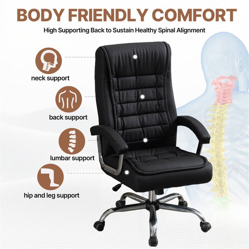 BODY FRIENDLY COMFORT  
High Supporting Back to Sustain Healthy Spinal Alignment  
neck support  
back support  
lumbar support  
hip and leg support