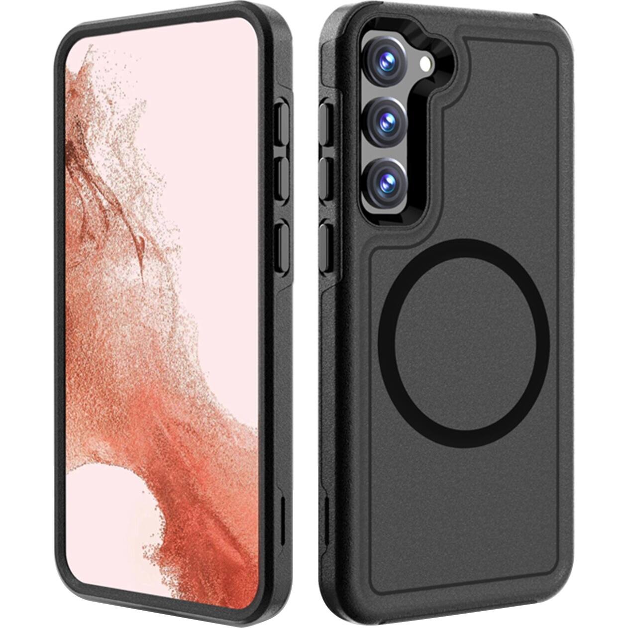 Alt View 12. SaharaCase - Armor Series Hard Shell Case for Samsung Galaxy S23+ - Black.