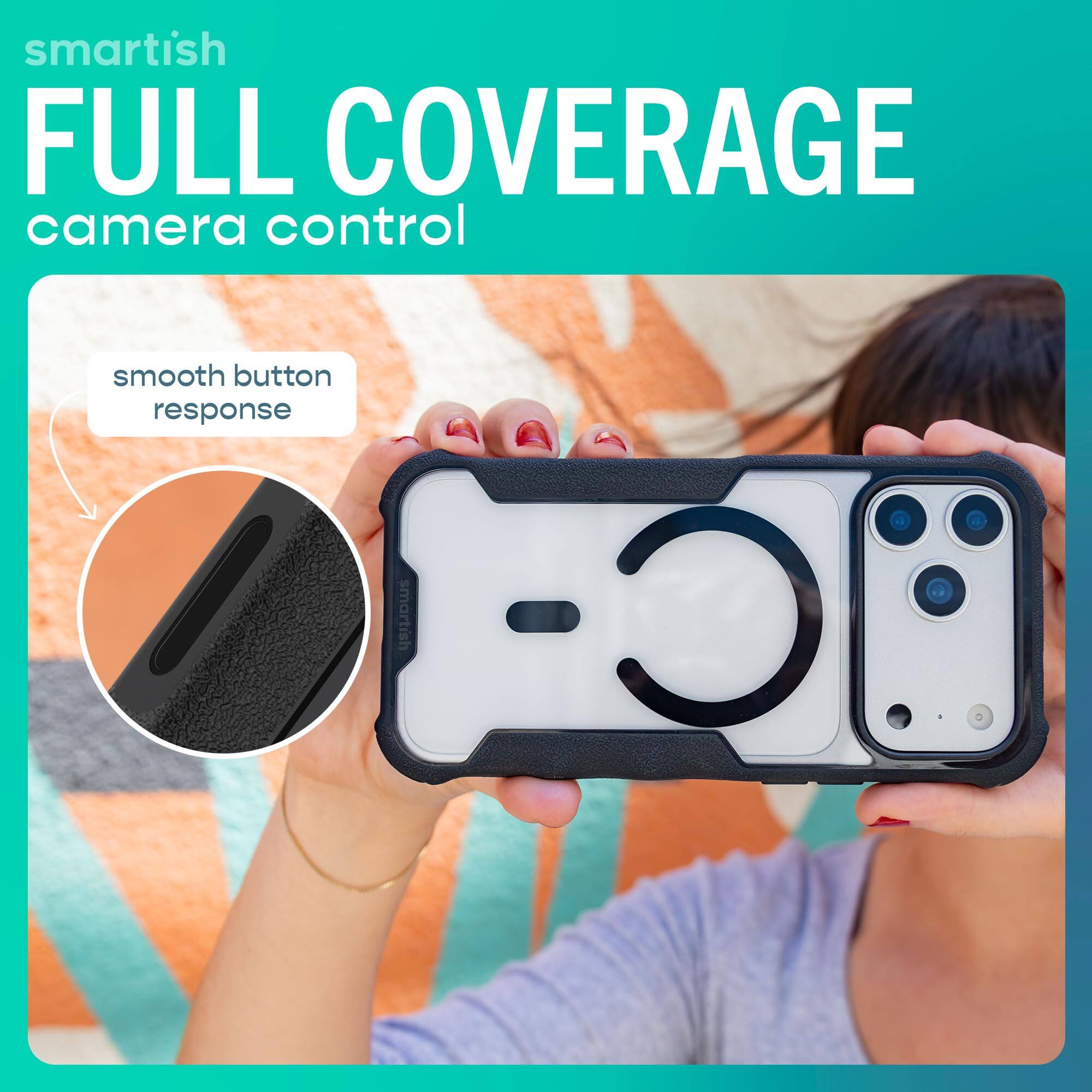 smartish FULL COVERAGE camera control  
smooth button response