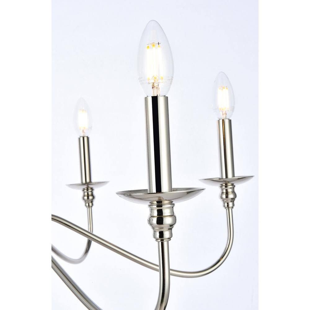 Alt View 2. Living District - Rohan 48 inch chandelier in polished nickel - Polished Nickel.