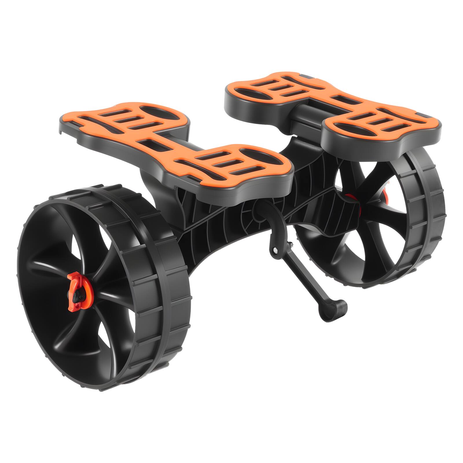 Alt View 5. VEVOR - Kayak Cart, 300 lbs Load Capacity, Foldable Kayak Trolley with 10-inch Solid Rubber Tires & 1 Ratchet Strap,Paddle Board - Orange;Black.