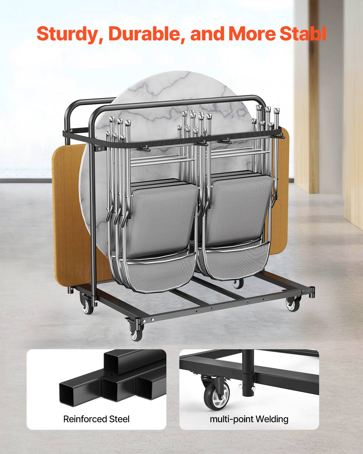 Sturdy, Durable, and More Stable

Reinforced Steel

Multi-point Welding