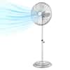 Front. Costway - 16" Standing Pedestal Fan with 3 Speed Settings Carrying Handle Aluminum Blades - Silver.