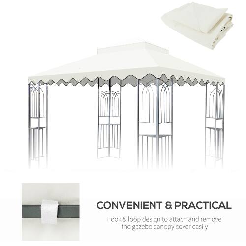 CONVENIENT & PRACTICAL  
Hook & loop design to attach and remove the gazebo canopy cover easily