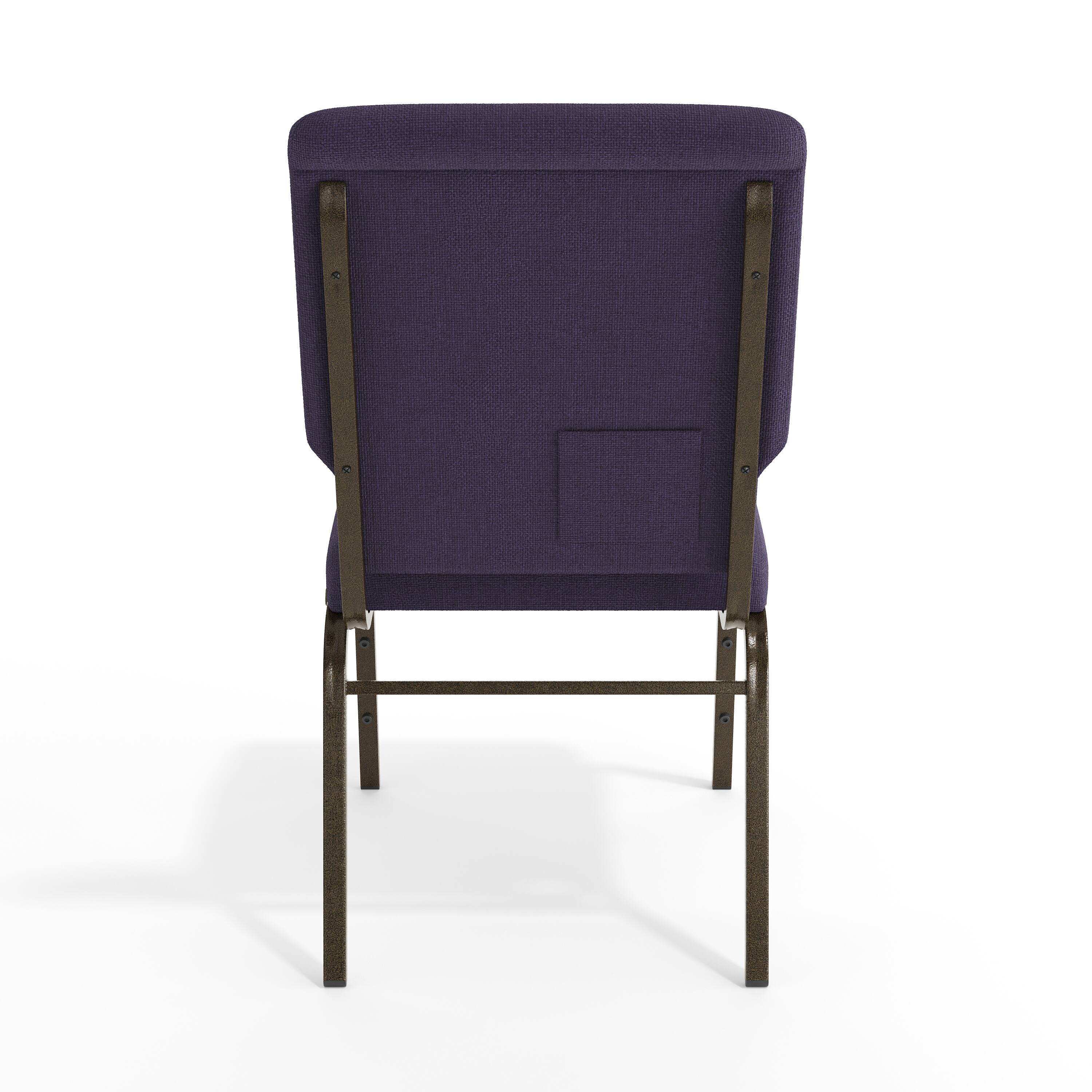 Alt View 7. Emma + Oliver - Church Chairs 18.5 in. Wide - Eggplant Fabric/Gold Vein Frame.