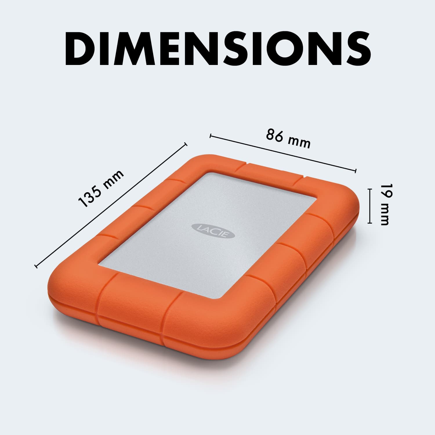 LaCie Rugged Mini SSD 1TB Solid State Drive USB 3.2 Gen 2x2