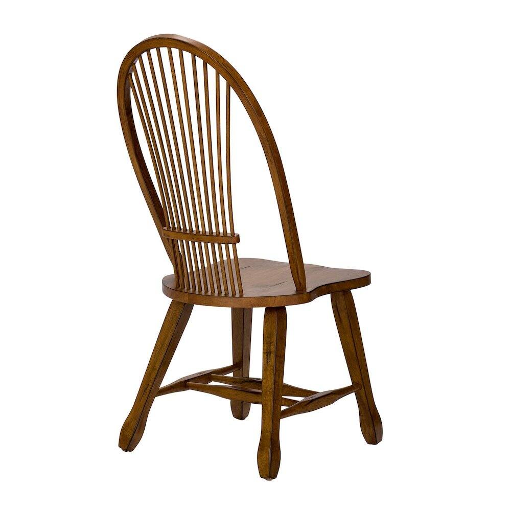 Angle. Liberty Furniture Industries - Treasures Sheaf Back Side Chair - Oak-Set of 2 in Rustic Oak - Brown.