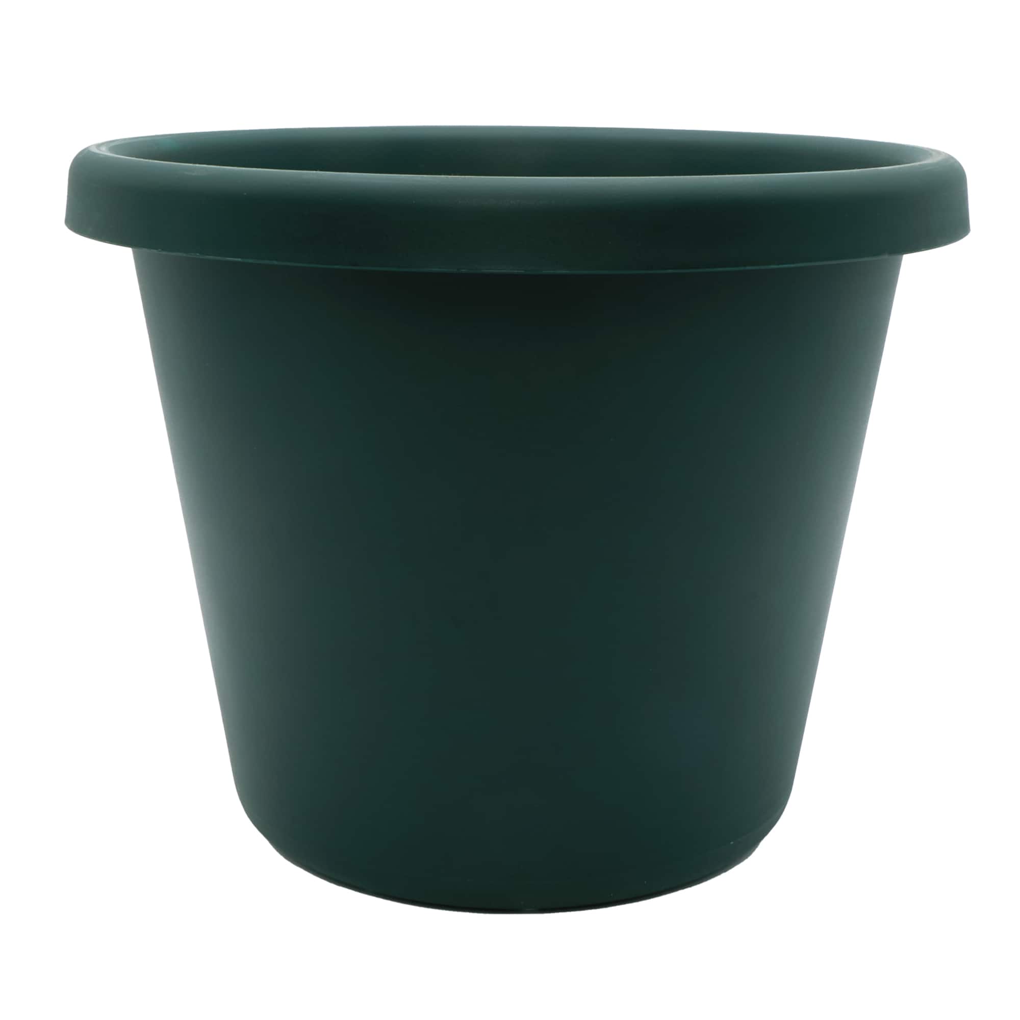 The HC Companies - 14 Inch Round Classic Planter, Plastic Plant Pot, Evergreen