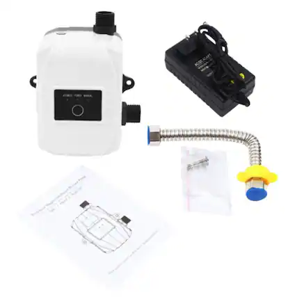 Front. Home Collection - 24V Pressure Booster Pump | Portable Automatic Water Recirculating Pump for Shower & Sink - Black.