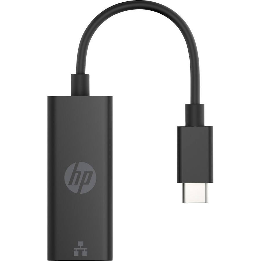 Alt View 3. HP - HP Ethernet Adapter - USB Type C - 1 Gbit/s Data Transfer Rate - 1 - Twisted Pair - 1000Base-T - TAA Compliant - Black.